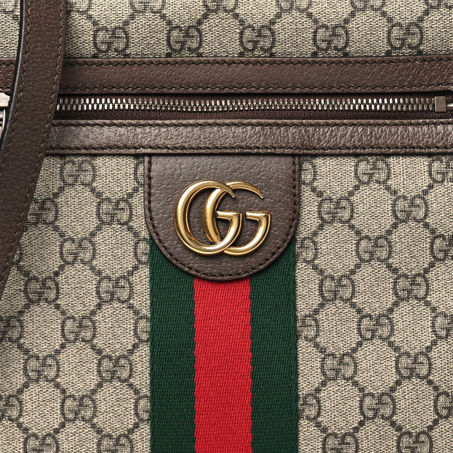 GG Supreme Monogram Web Small Ophidia Messenger Bag Brown