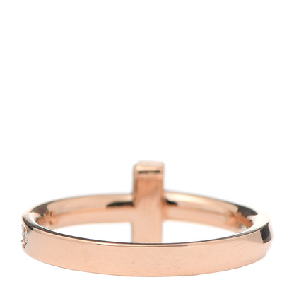 Tiffany 18K Rose Gold Diamond T T1 Ring 52 6 3 of 5