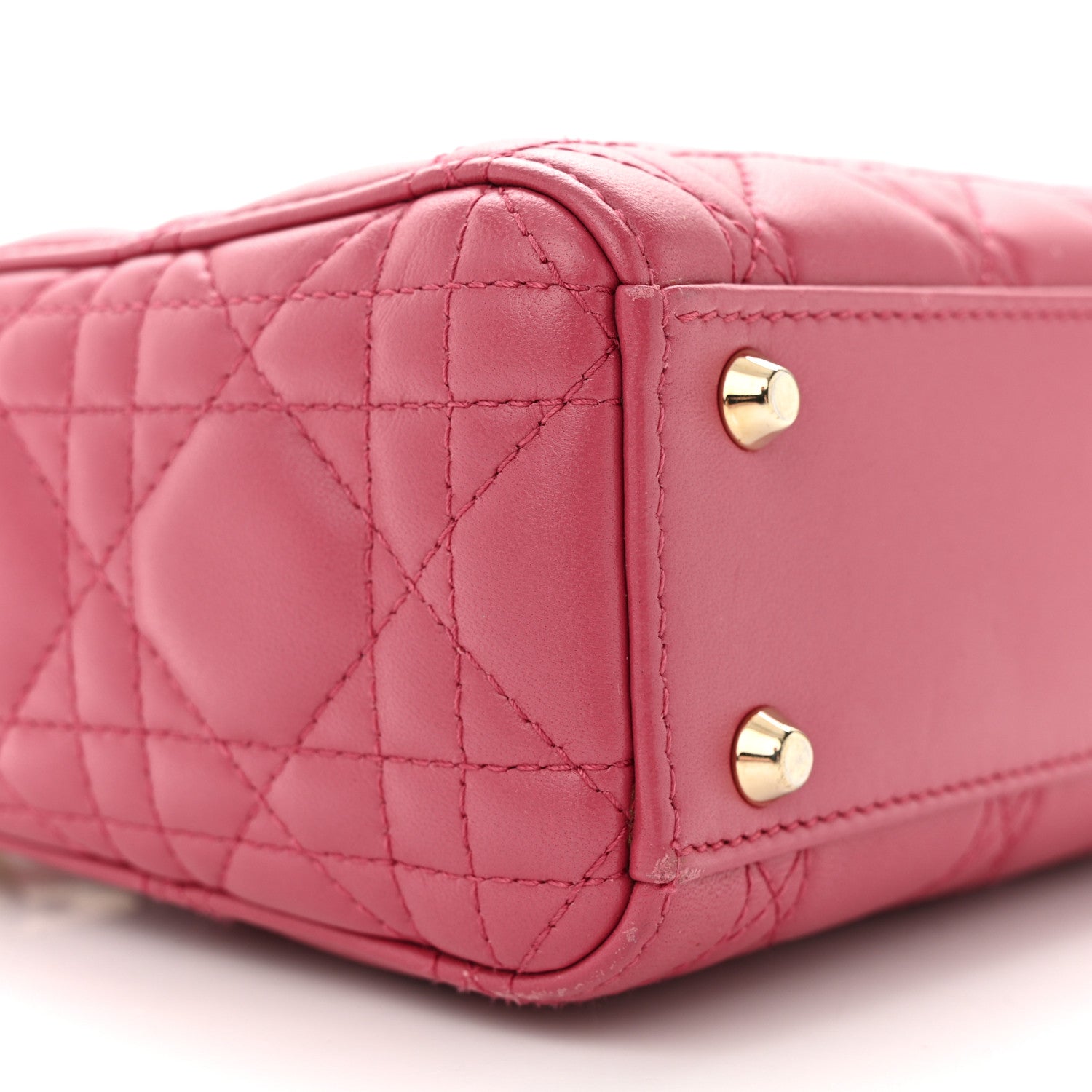 Christian Dior Lambskin Cannage Mini Lady Dior Pink 9 of 10