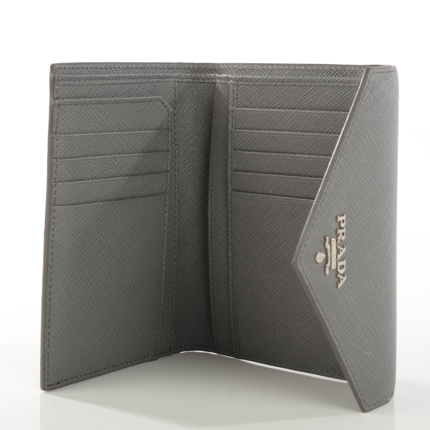 Prada Saffiano Metal Compact Envelope Wallet Marmo 5 of 9
