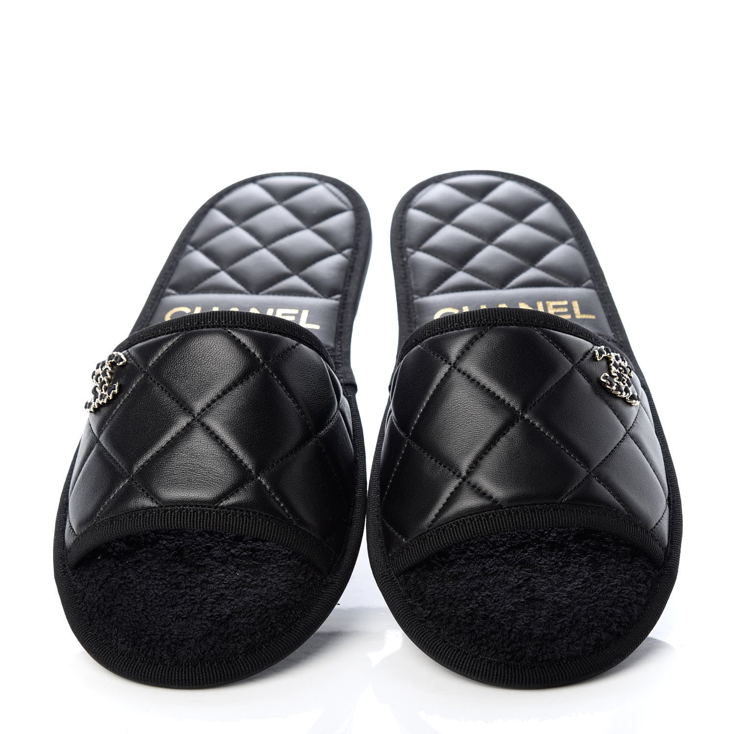 Chanel Lambskin Quilted CC Mules Sandals S Black 5 of 11