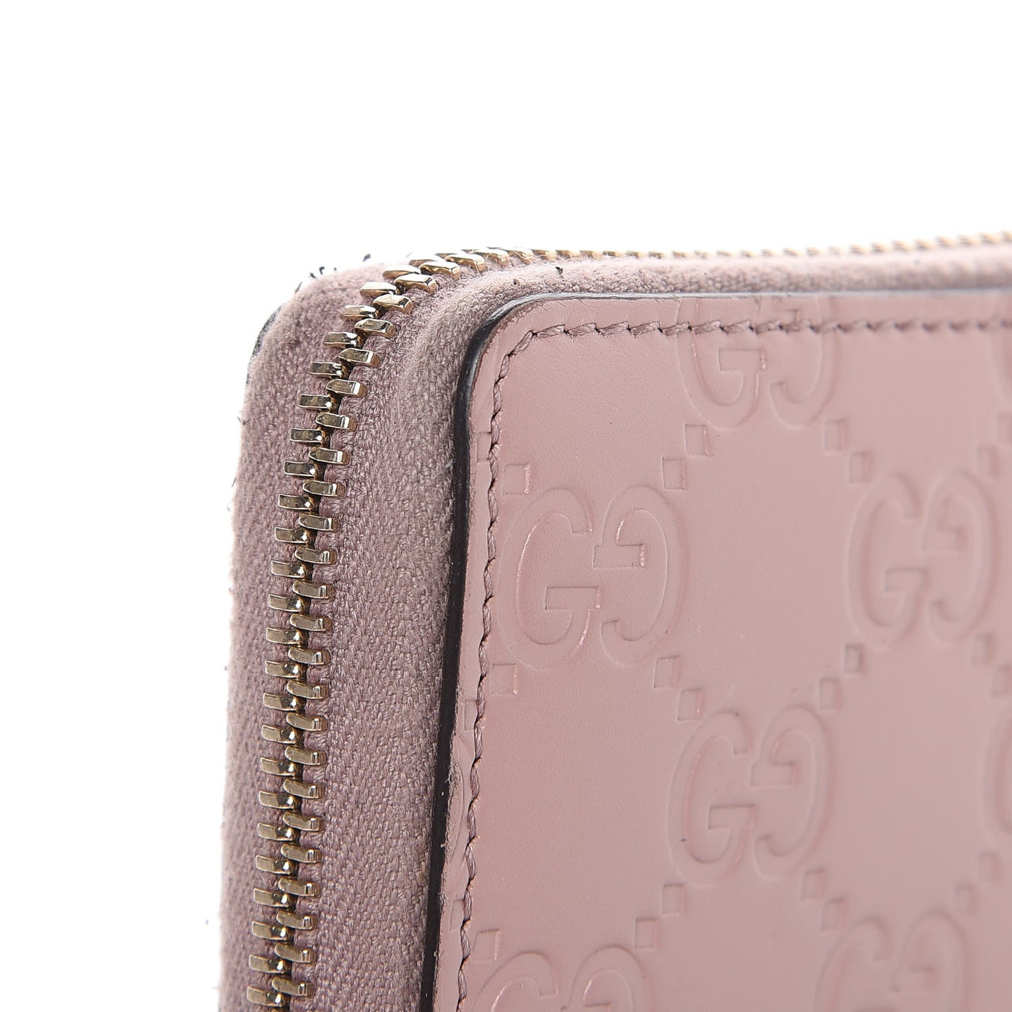 Guccissima Bow Zip Around Wallet Pink