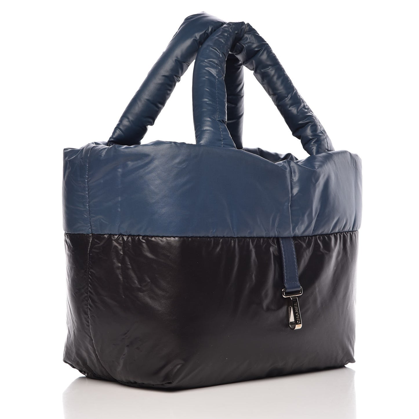Nylon Quilted Small Coco Cocoon Reversible Tote Blue
