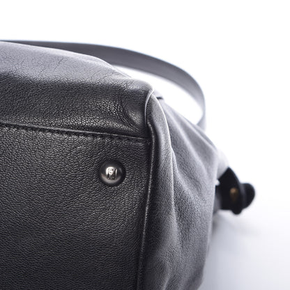 Fendi Goatskin Large Peekaboo Iconic Satchel Black Lampone 21 of 25