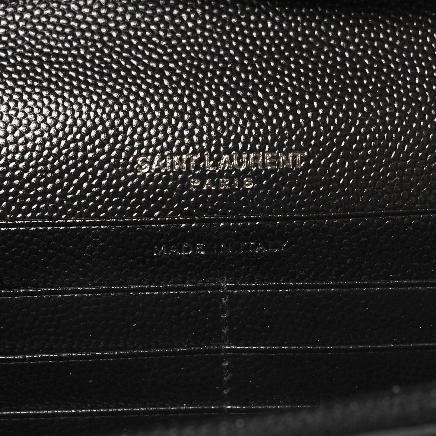 Grain De Poudre Matelasse Chevron Monogram Monochrome Chain Wallet Black