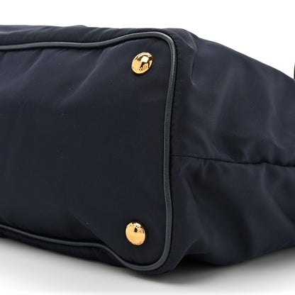 Prada Tessuto Nylon Saffiano Metal Shopping Tote Navy 8 of 17