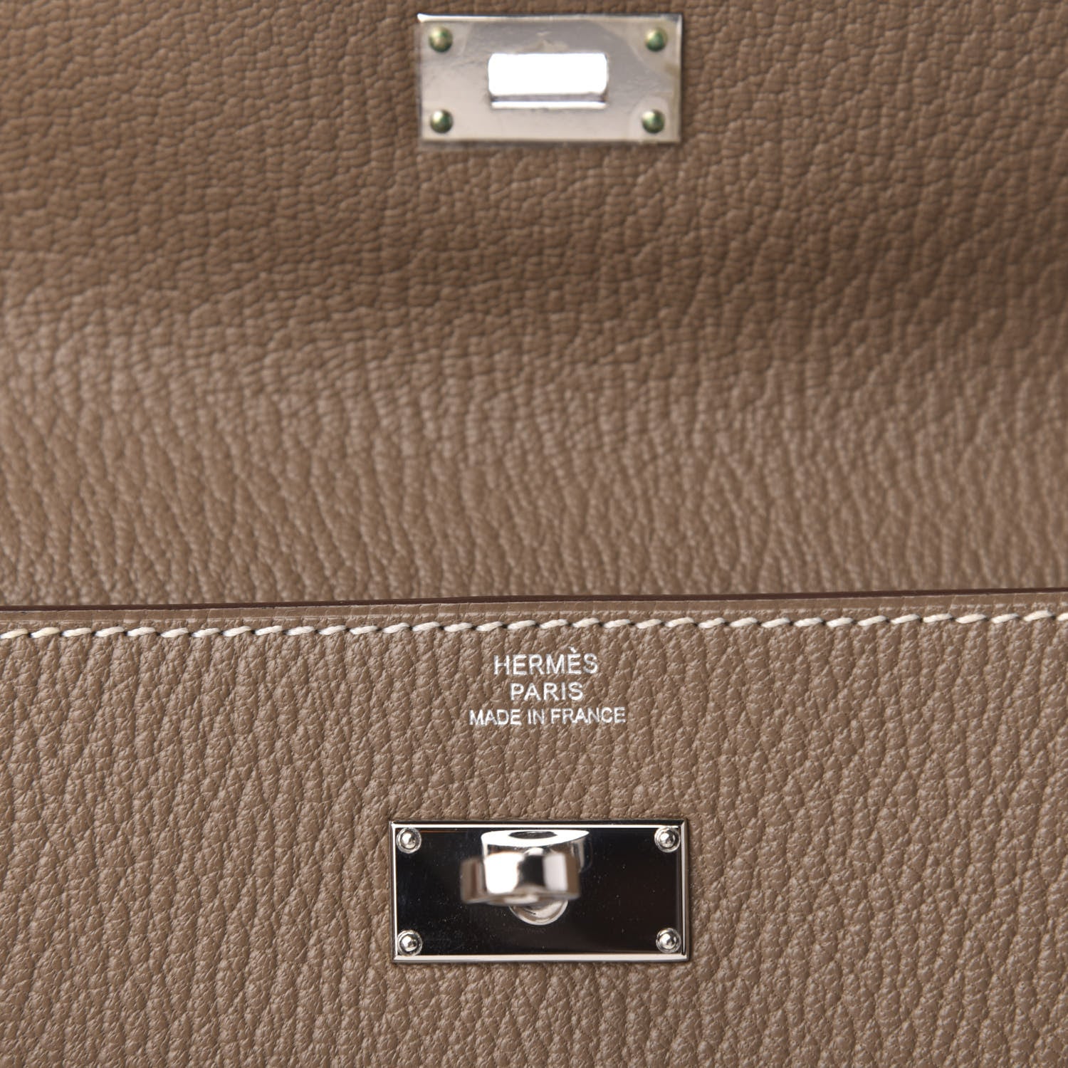 Hermes Chevre Mysore Kelly Longue Wallet Etoupe 6 of 7