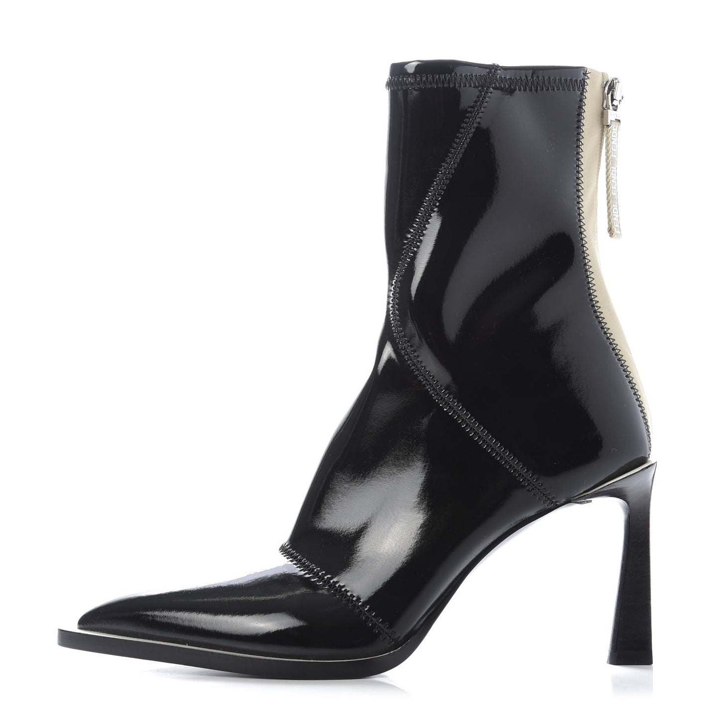 Glossy Neoprene FFrame Ankle Boots 39.5 Black