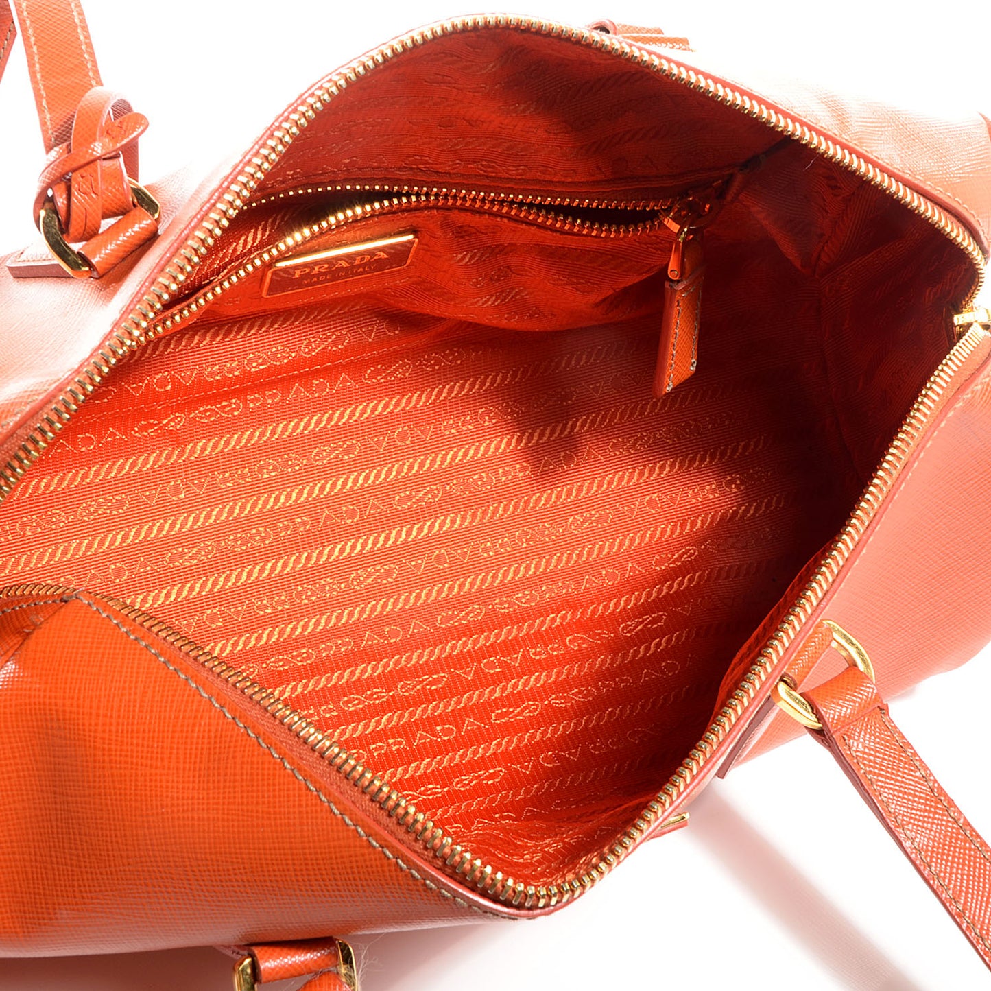 Saffiano Lux Barrel Bag Papaya