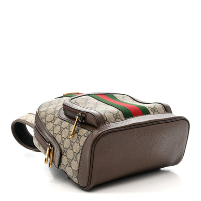 Gucci GG Supreme Monogram Calfskin Web Small Ophidia Day Backpack Beige Ebony New Acero 4 of 11
