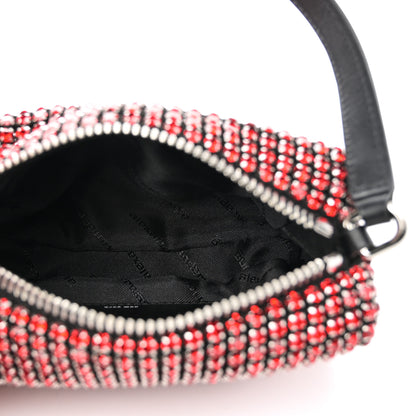 Alexander Wang Mesh Crystal Rhinestone Mini Heiress Pouch Red 5 of 10