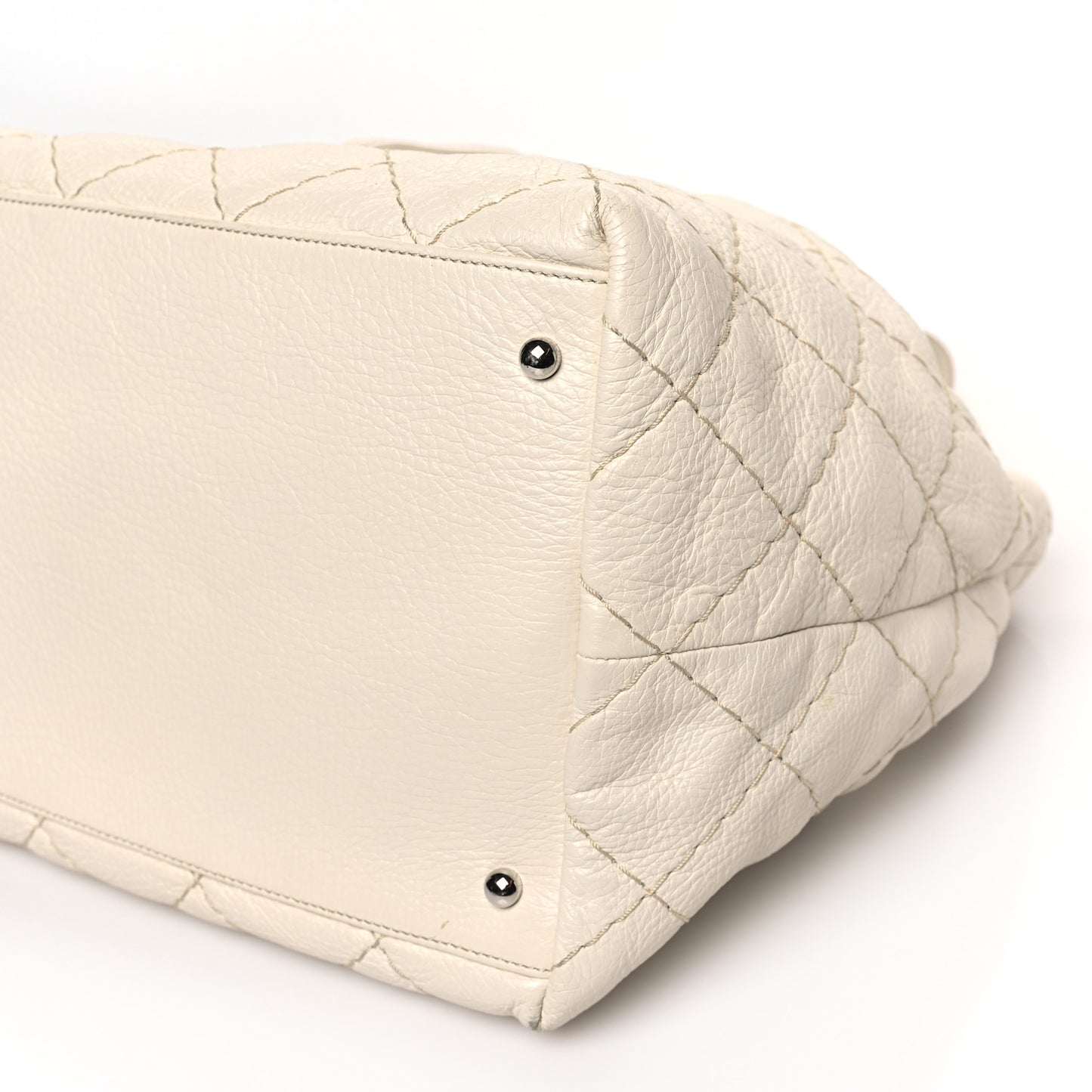 Glazed Calfskin On The Road Drawstring Tote Ivory