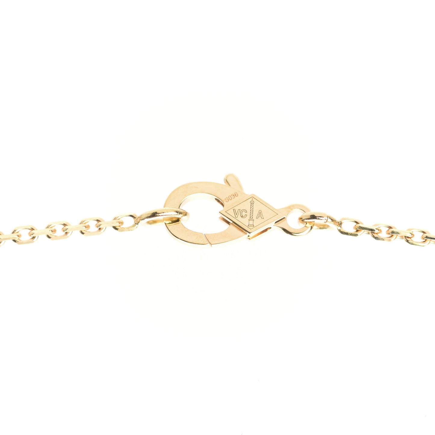 18K Yellow Gold Mother of Pearl Vintage Alhambra Pendant Necklace