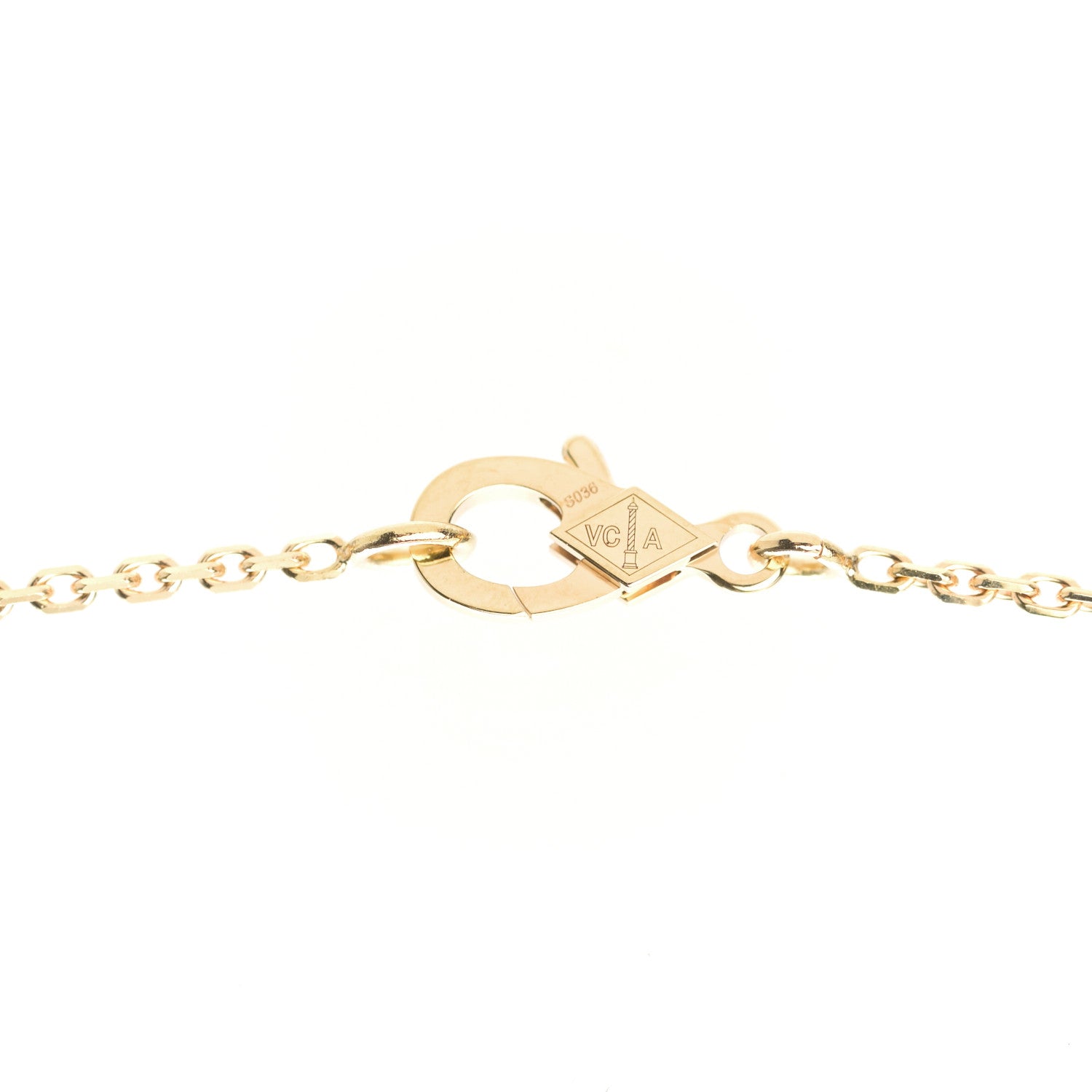 Van Cleef & Arpels 18K Yellow Gold Mother of Pearl Vintage Alhambra Pendant Necklace 4 of 7