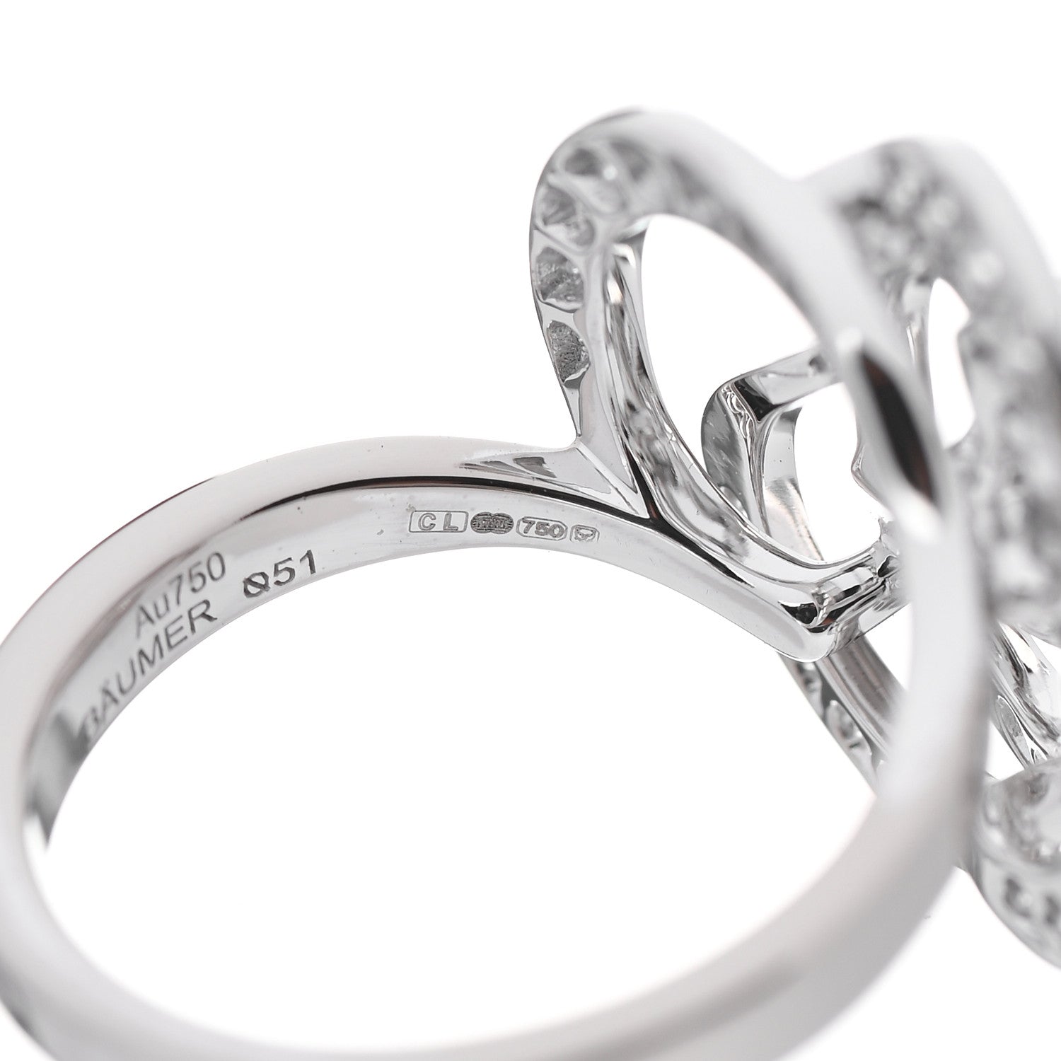 Chanel 18K White Gold Diamond Fil de Camelia Ring 51 5.75 5 of 7