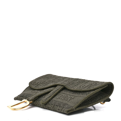 Christian Dior Oblique Embroidered Slim Saddle Pouch Green 9 of 11