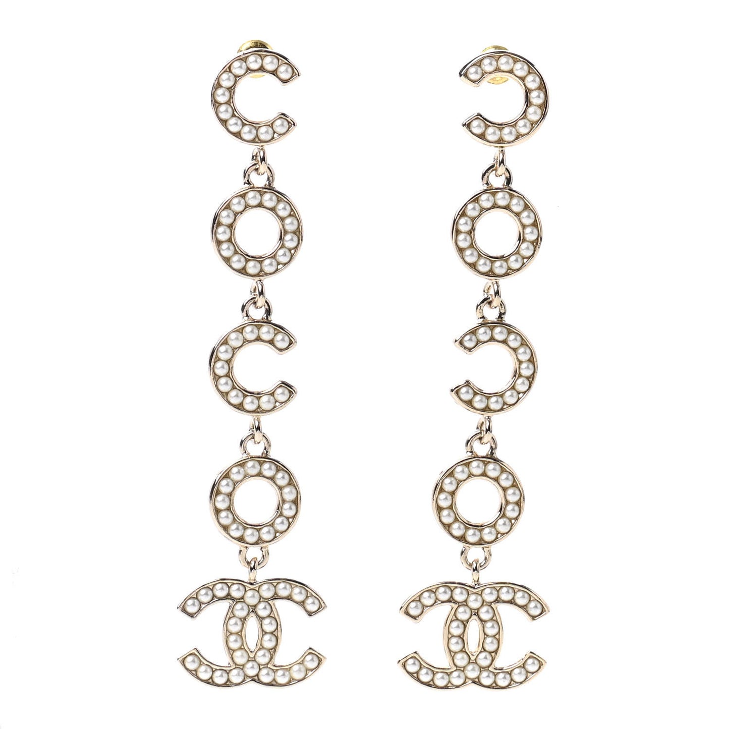 Pearl Coco Drop Earrings Gold
