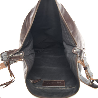 Balenciaga Chevre Classic Silver Hardware Mens Day Messenger Brown 4 of 14