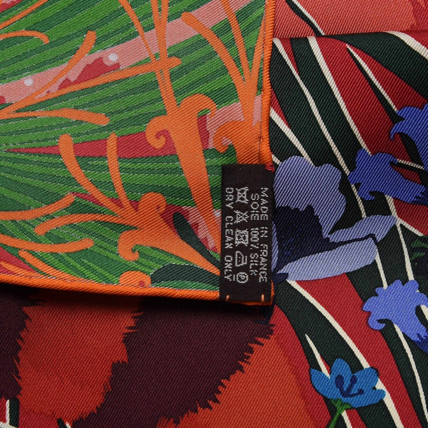 Silk Tyger Tyger Scarf 90 Saumon Corail Vert