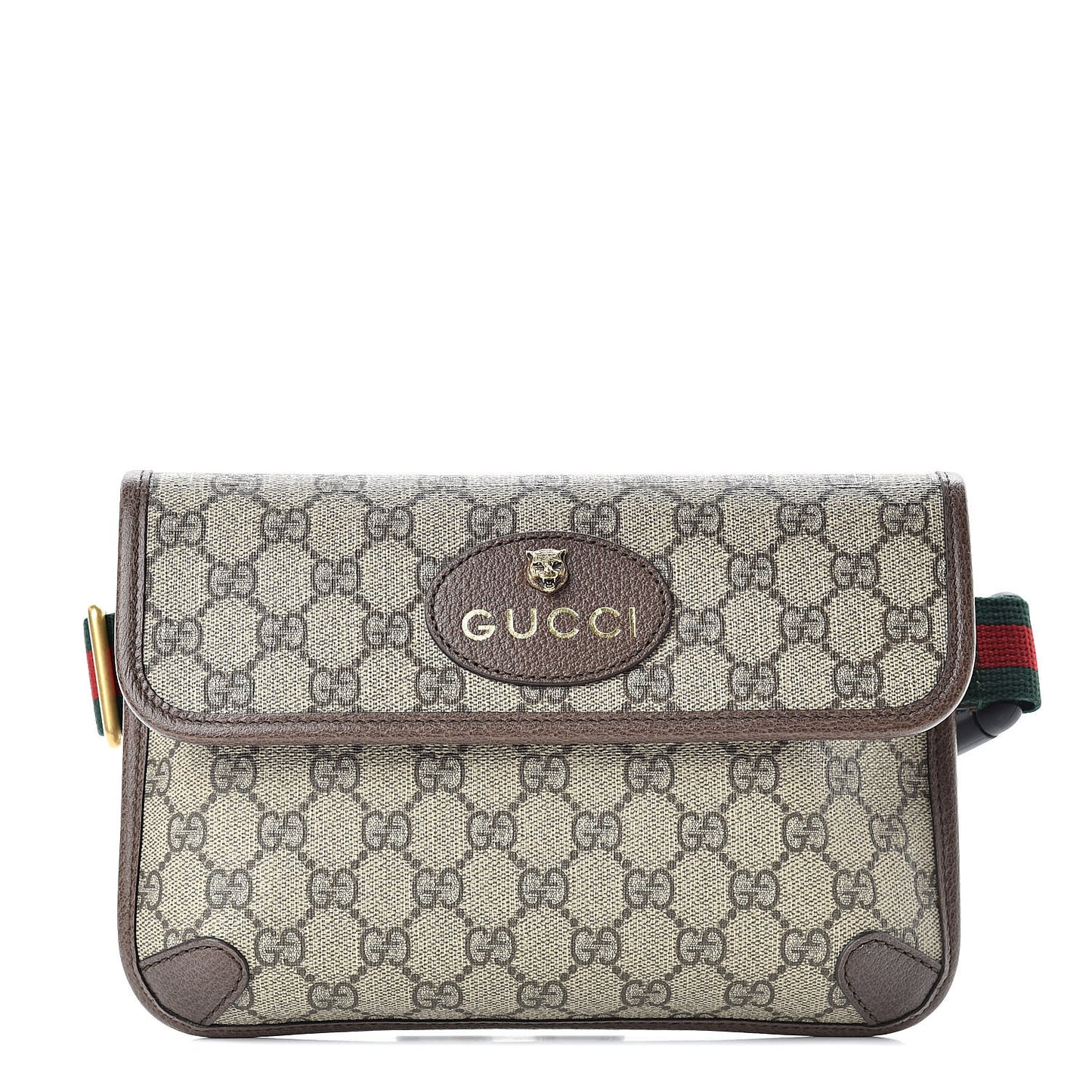 GG Supreme Monogram Neo Vintage Web Belt Bag Brown