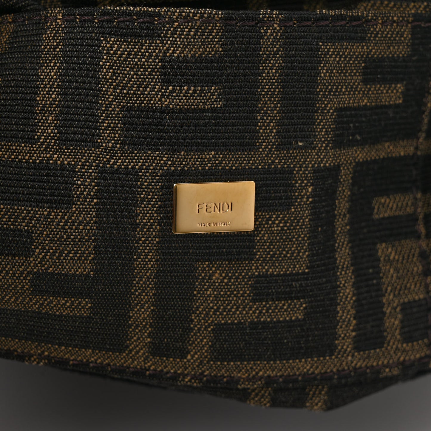 Fabric Jacquard FF 1974 Mini Baguette Tobacco Moro Black