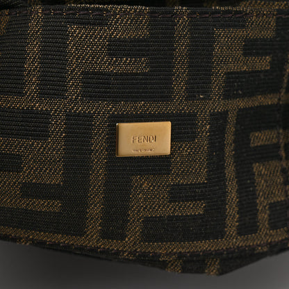 Fendi Fabric Jacquard FF 1974 Mini Baguette Tobacco Moro Black 6 of 8