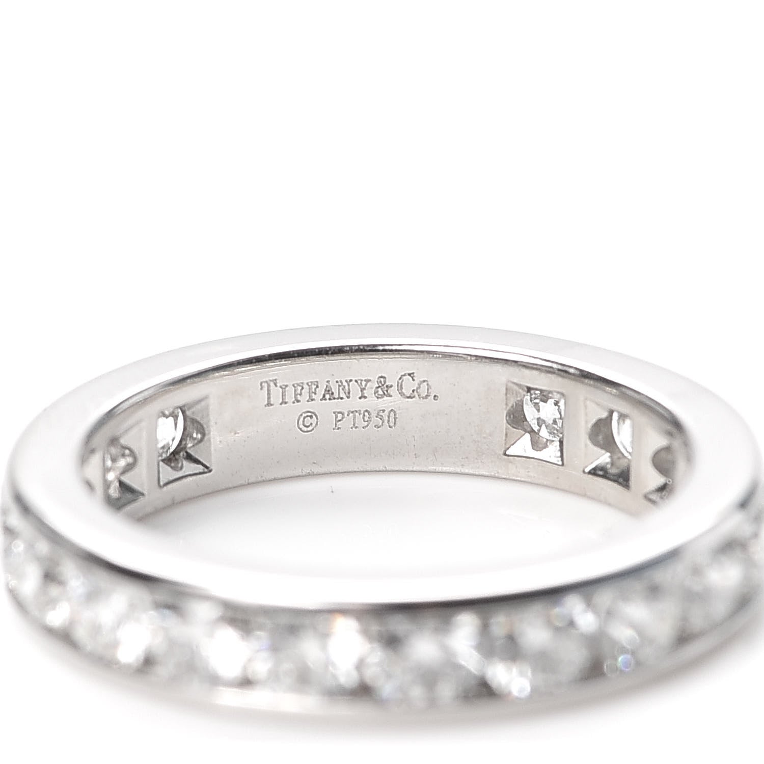 Tiffany Platinum Diamond 2.00ctw Eternity Wedding Band Ring 50 5.25 4 of 4
