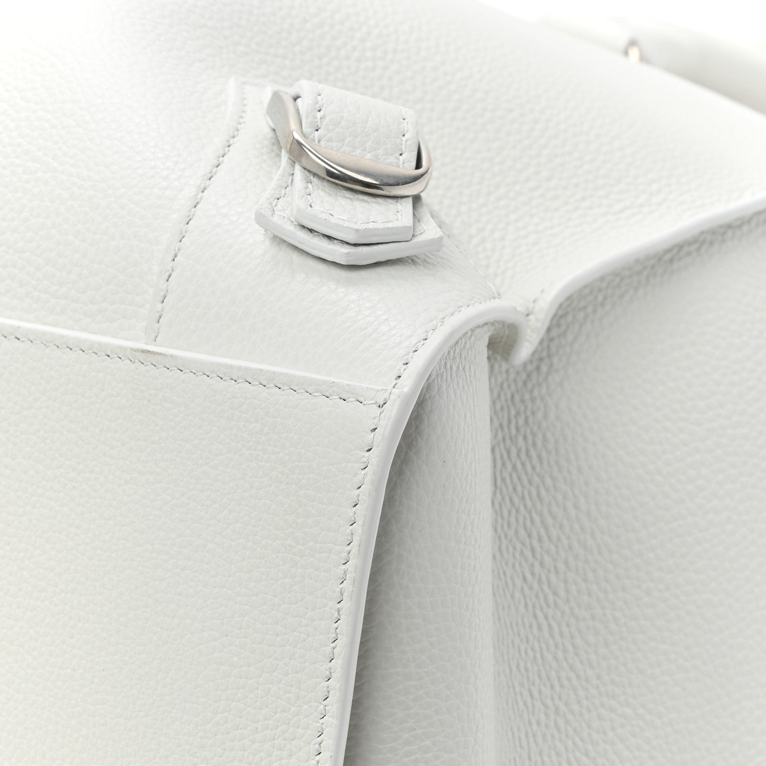 Balenciaga Grained Calfskin Neo Classic Silver Hardware Large Top Handle Bag White 11 of 15
