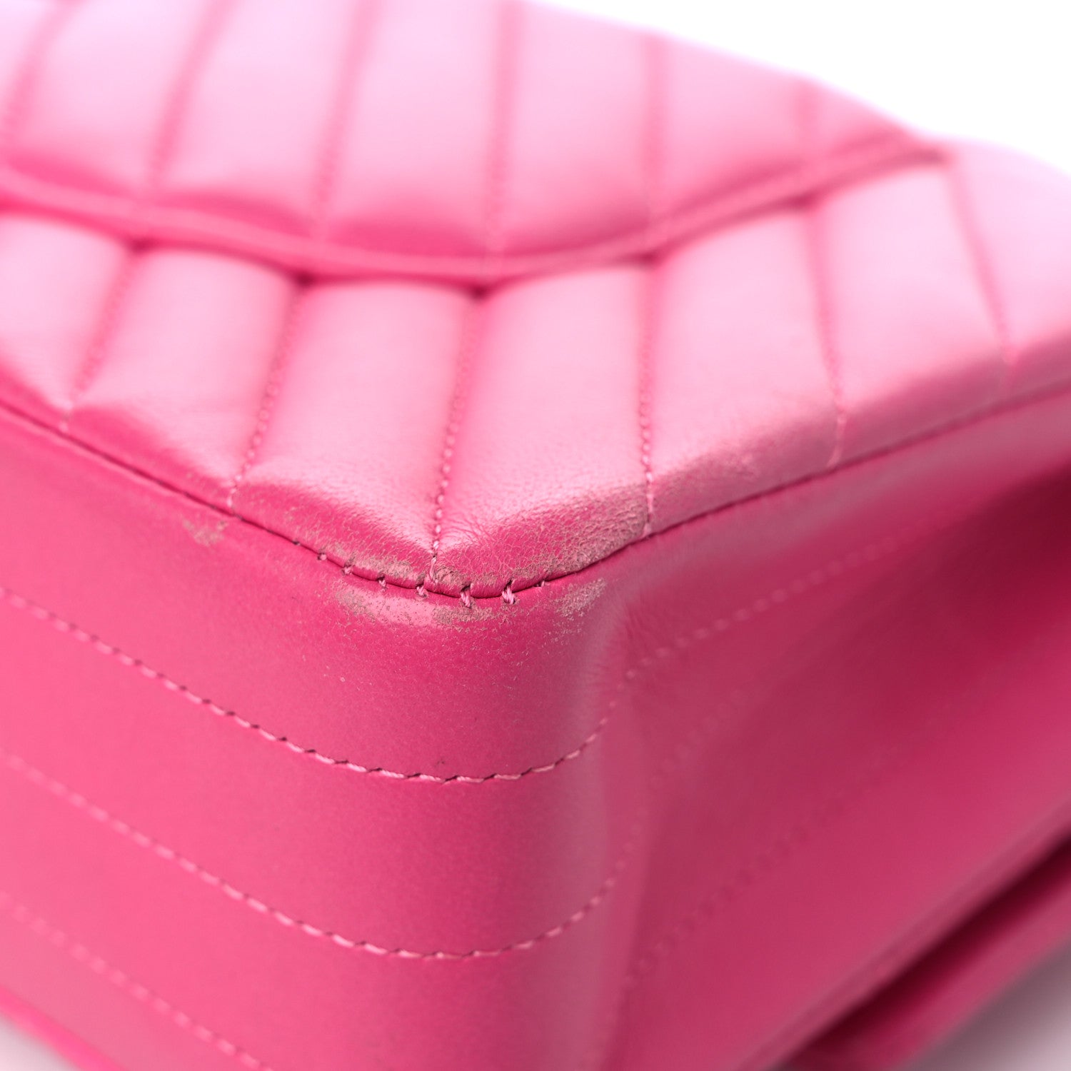 Chanel Lambskin Chevron Quilted Medium Double Flap Pink 11 of 22