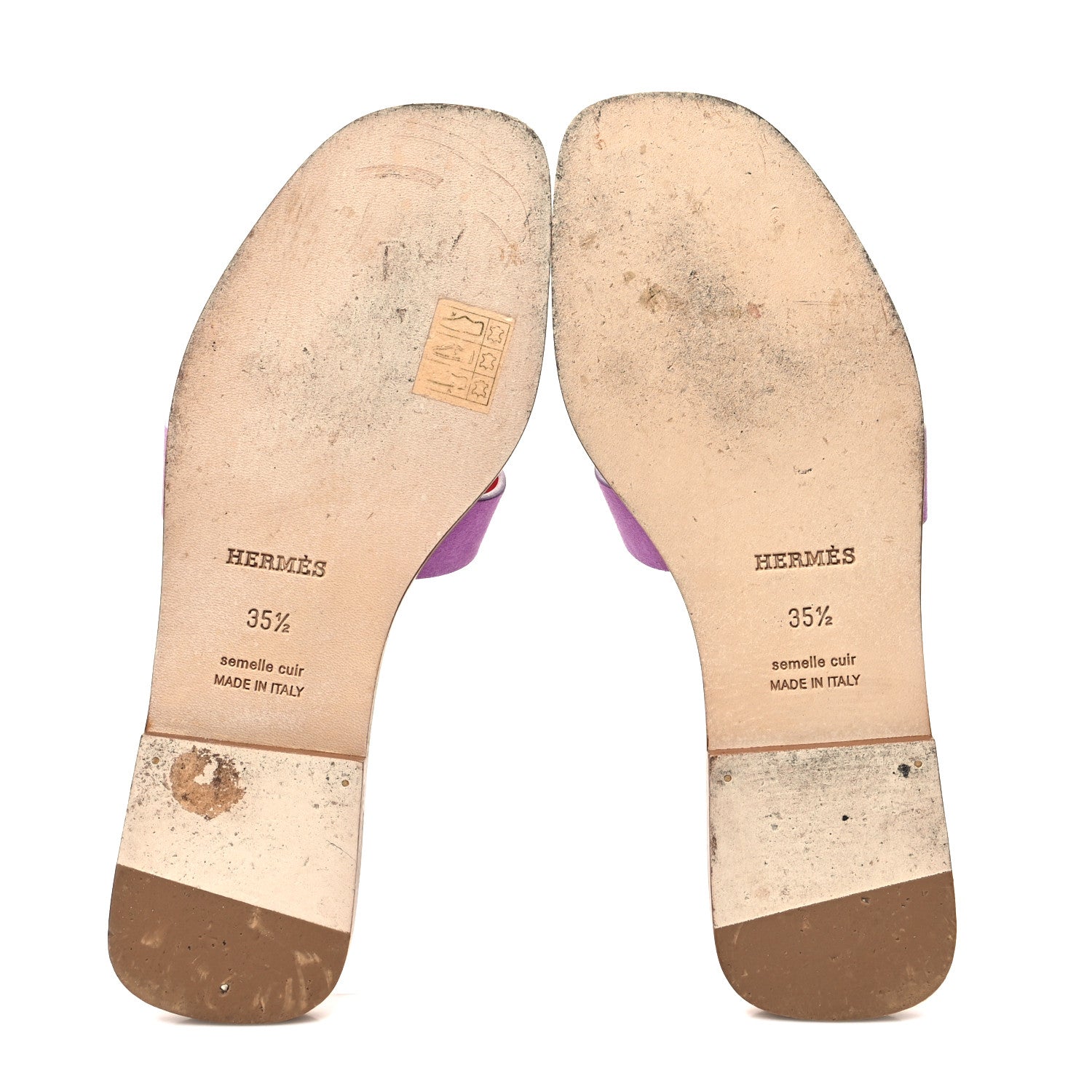 Hermes Suede Goatskin Oran Sandals 35.5 Violet Parme 5 of 8