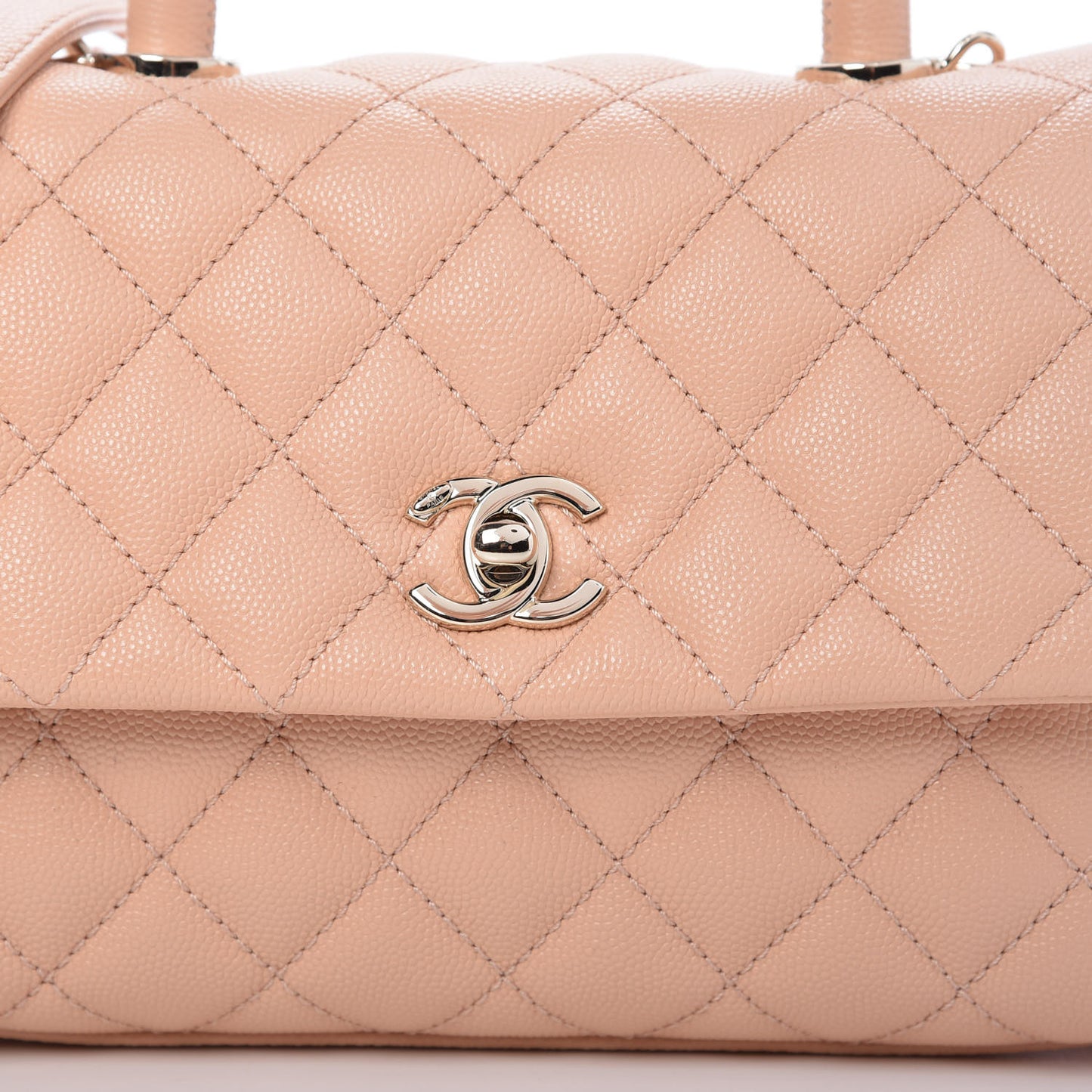Caviar Quilted Mini Coco Handle Flap Light Pink