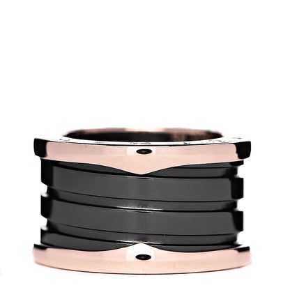 Bulgari 18K Rose Gold Black Ceramic B.Zero1 Four-Band Ring 49 4.75 1 of 5