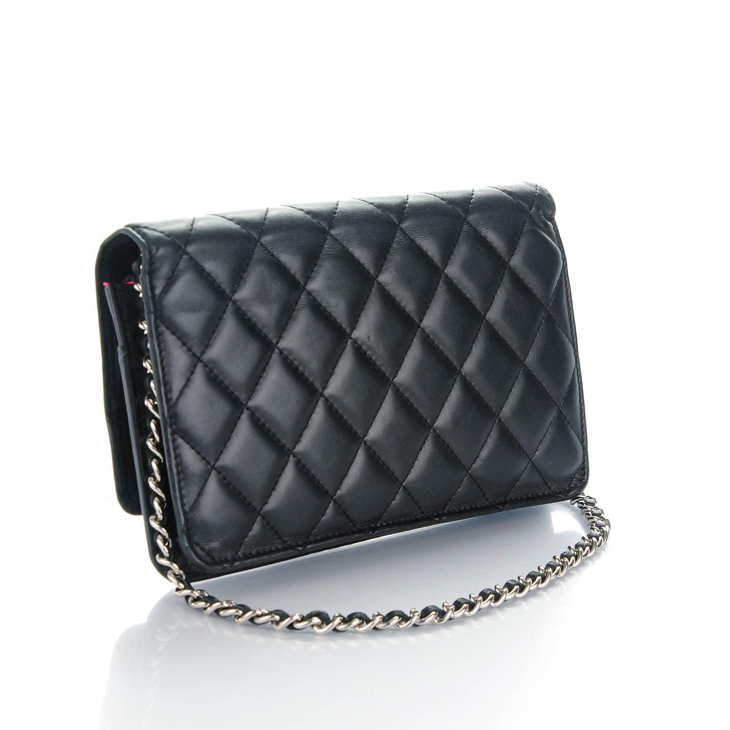 Chanel Calfskin Quilted Cambon Wallet On Chain WOC Black 3 of 9