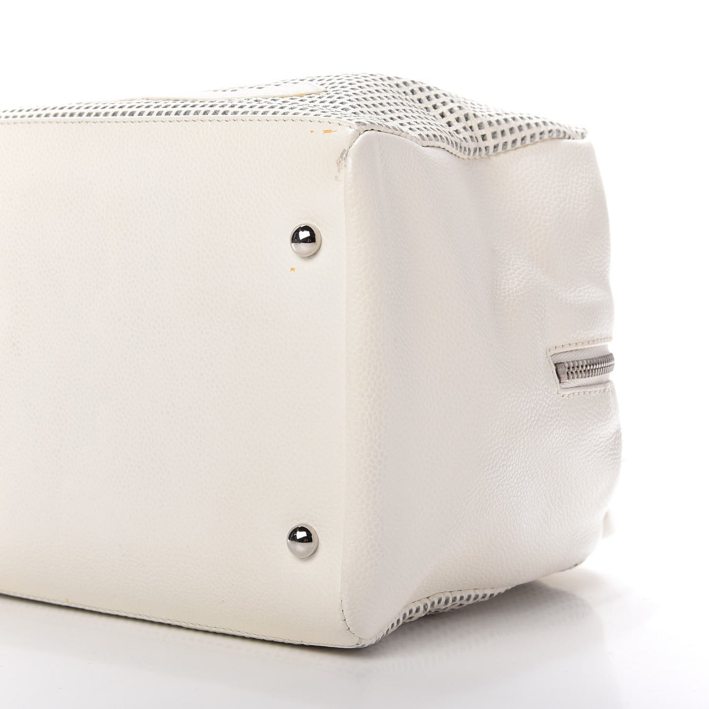Caviar Perforated Bowler White