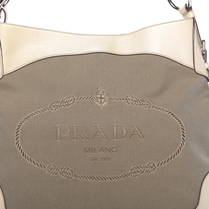 Prada Jacquard Logo Shoulder Bag Corda Cera 10 of 10