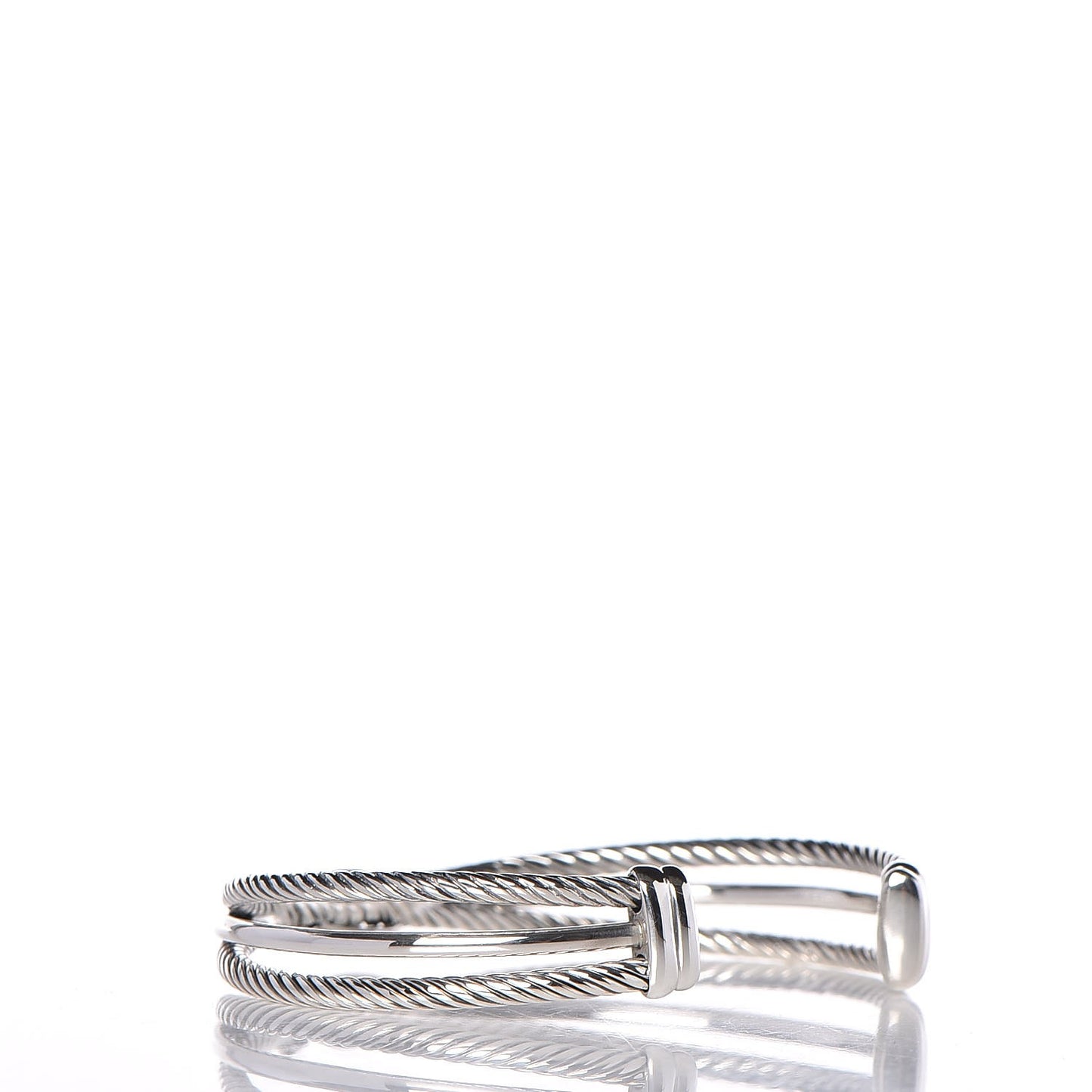 Sterling Silver Diamond 7mm X Crossover Cuff