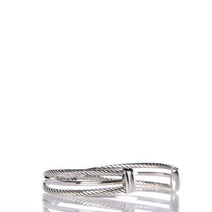 David Yurman Sterling Silver Diamond 7mm X Crossover Cuff 3 of 5