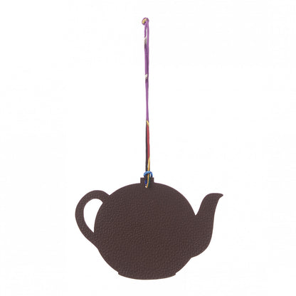 Hermes Togo Epsom Petit H Teapot Bag Charm GM Bambou Ebene 3 of 4