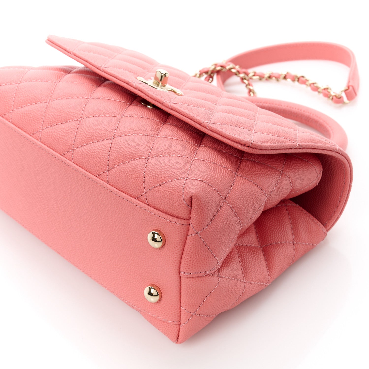Chanel Caviar Quilted Mini Coco Handle Flap Pink 11 of 11
