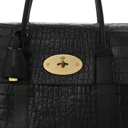 Mulberry Calfskin Crocodile Embossed Bayswater Black 7 of 10