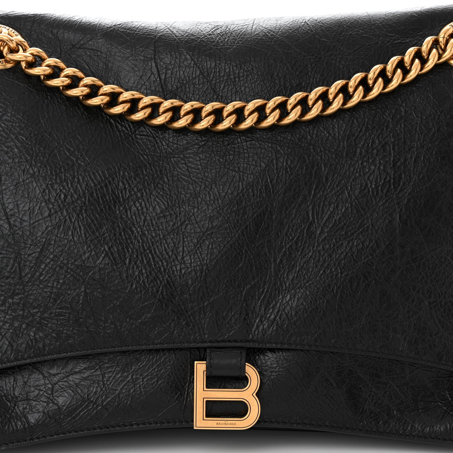 Balenciaga Crushed Calfskin Large Crush Chain Bag Black 8 of 10