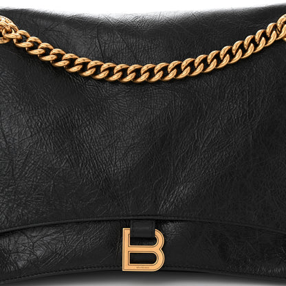 Balenciaga Crushed Calfskin Large Crush Chain Bag Black 8 of 10