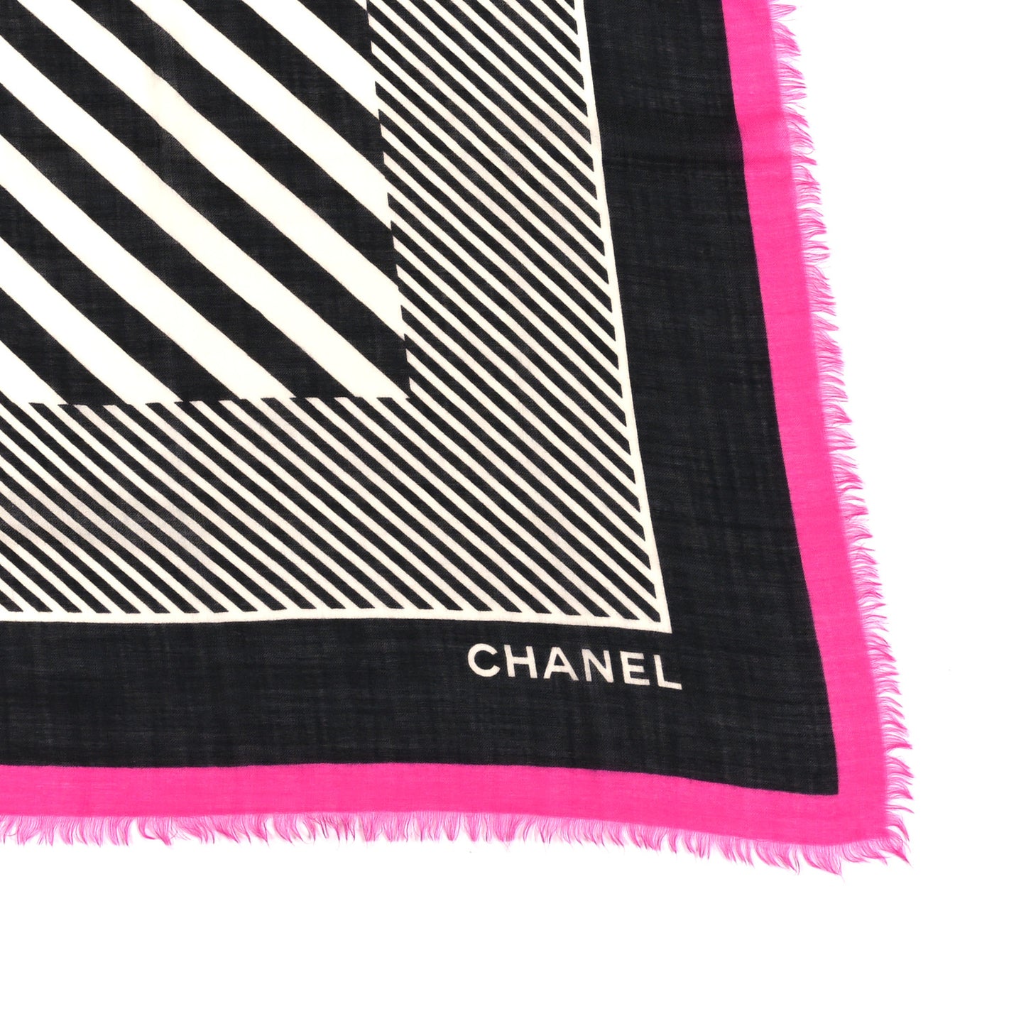 Cashmere CC Logo Scarf Black Pink White