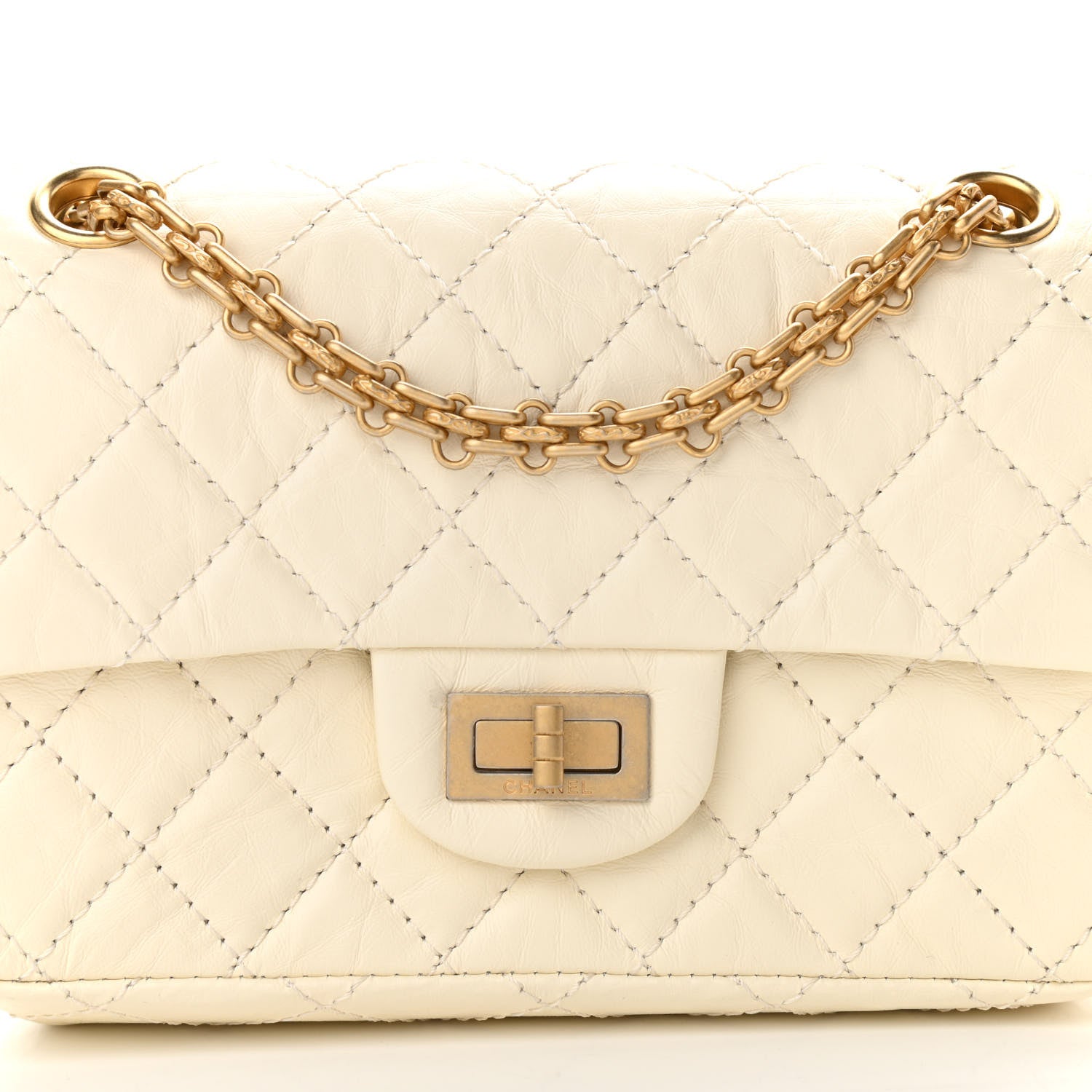 Chanel Aged Calfskin Quilted 2.55 Reissue Mini Flap White 10 of 11