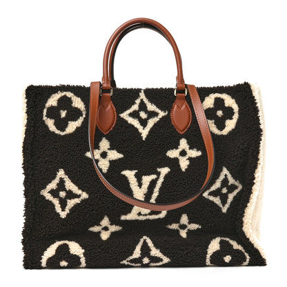 Louis Vuitton Shearling Monogram Giant Teddy Onthego GM Black White 1 of 9