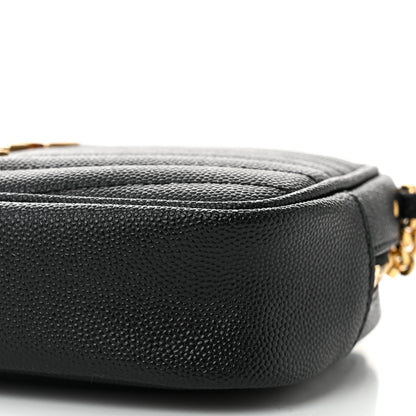 Saint Laurent Grain De Poudre Matelasse Monogram Mini Lou Camera Bag Black 10 of 11
