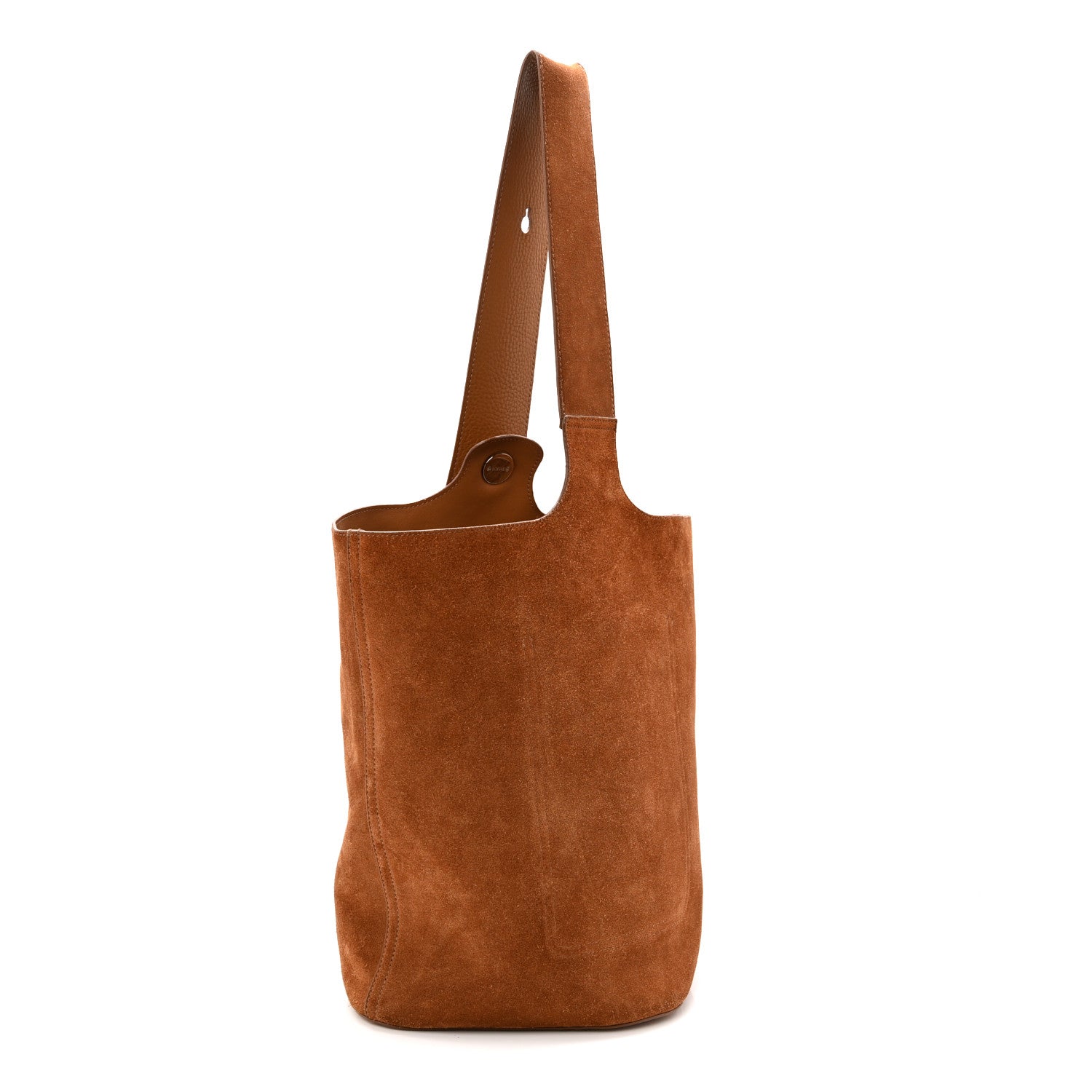 Loewe Suede Calfskin Medium Pebble Bucket Bag Tobacco 3 of 9