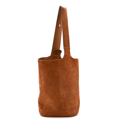 Loewe Suede Calfskin Medium Pebble Bucket Bag Tobacco 3 of 9