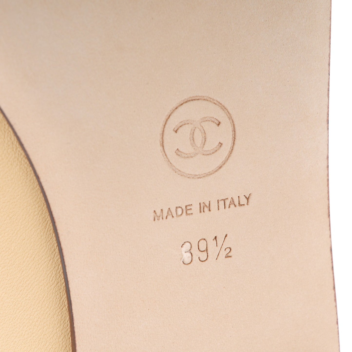 Lambskin Cap Toe Ballerina Flats 39.5 Beige Black