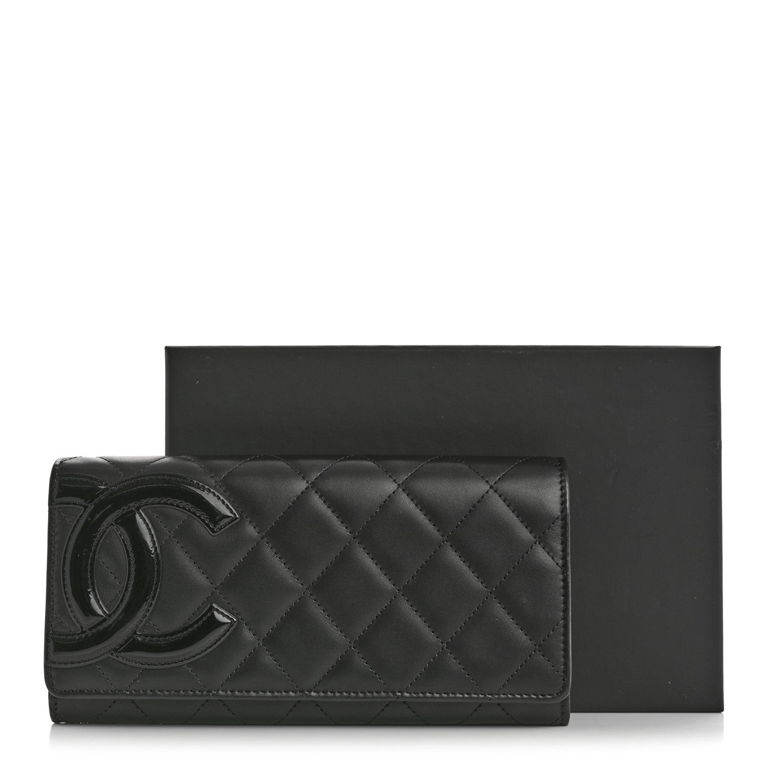 Chanel Calfskin Quilted Cambon Gusset Flap Wallet Black 9 of 9
